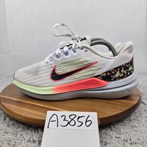 Nike Womens 8.5 Air Winflo 9 Confetti White Pink Black Gym Road Running Shoe